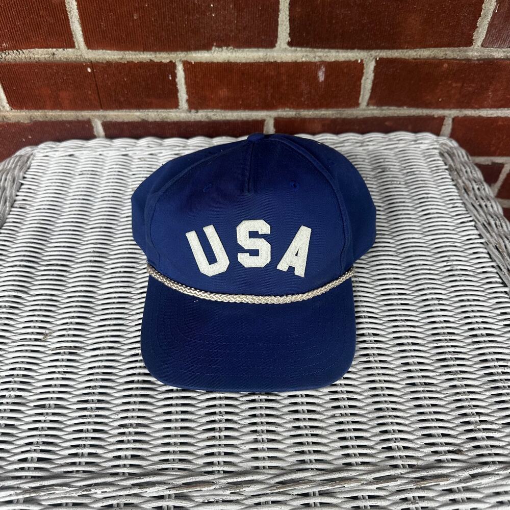 Mighty Fine USA Blue Rope Snapback Hat Americana Baseball Cap